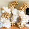White and Gold Balloons Garland Kit, 124pcs White Metallic Gold Confetti Balloon Arch Kit